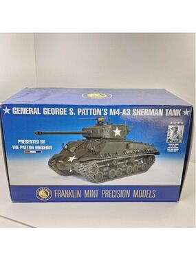 Franklin Mint General George S Patton M4-A3 Sherman Tank 1:24 w Box Papers